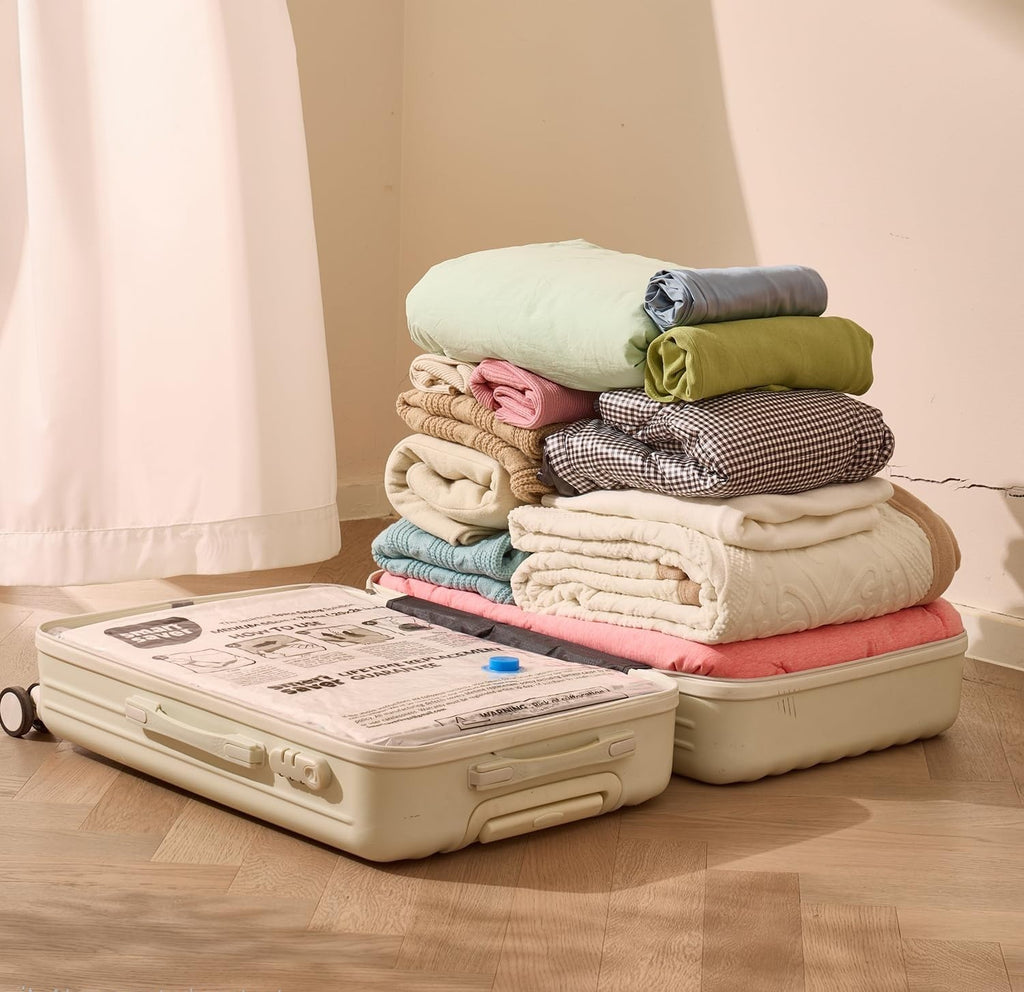 SpaceZip Vacuum Storage Bags - 5 Large Reusable Compression Bags with Hand Pump